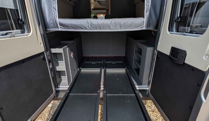 Looking through the barn doors of the Expedition 68XL