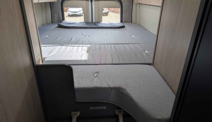 The bed in the Auto-Trail Expedition 68