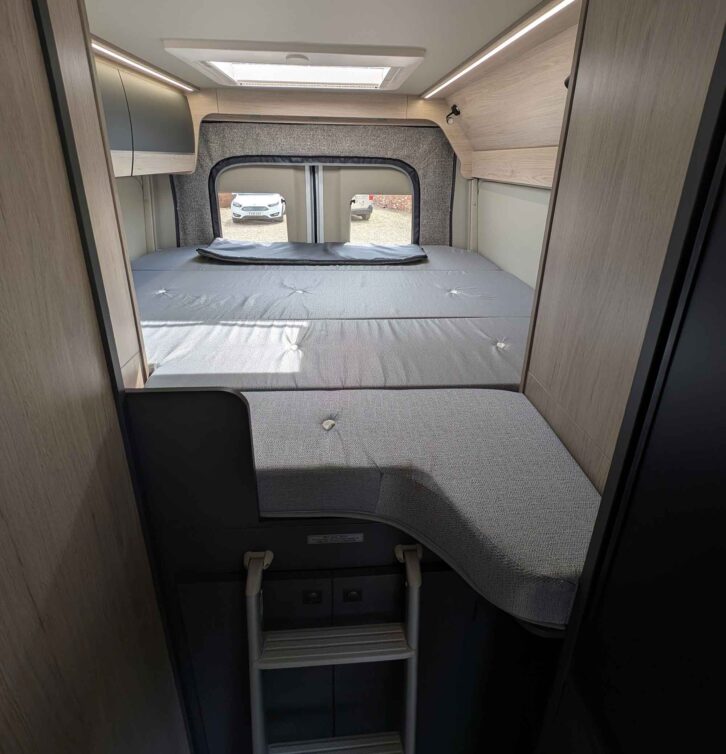 The bed in the Auto-Trail Expedition 68