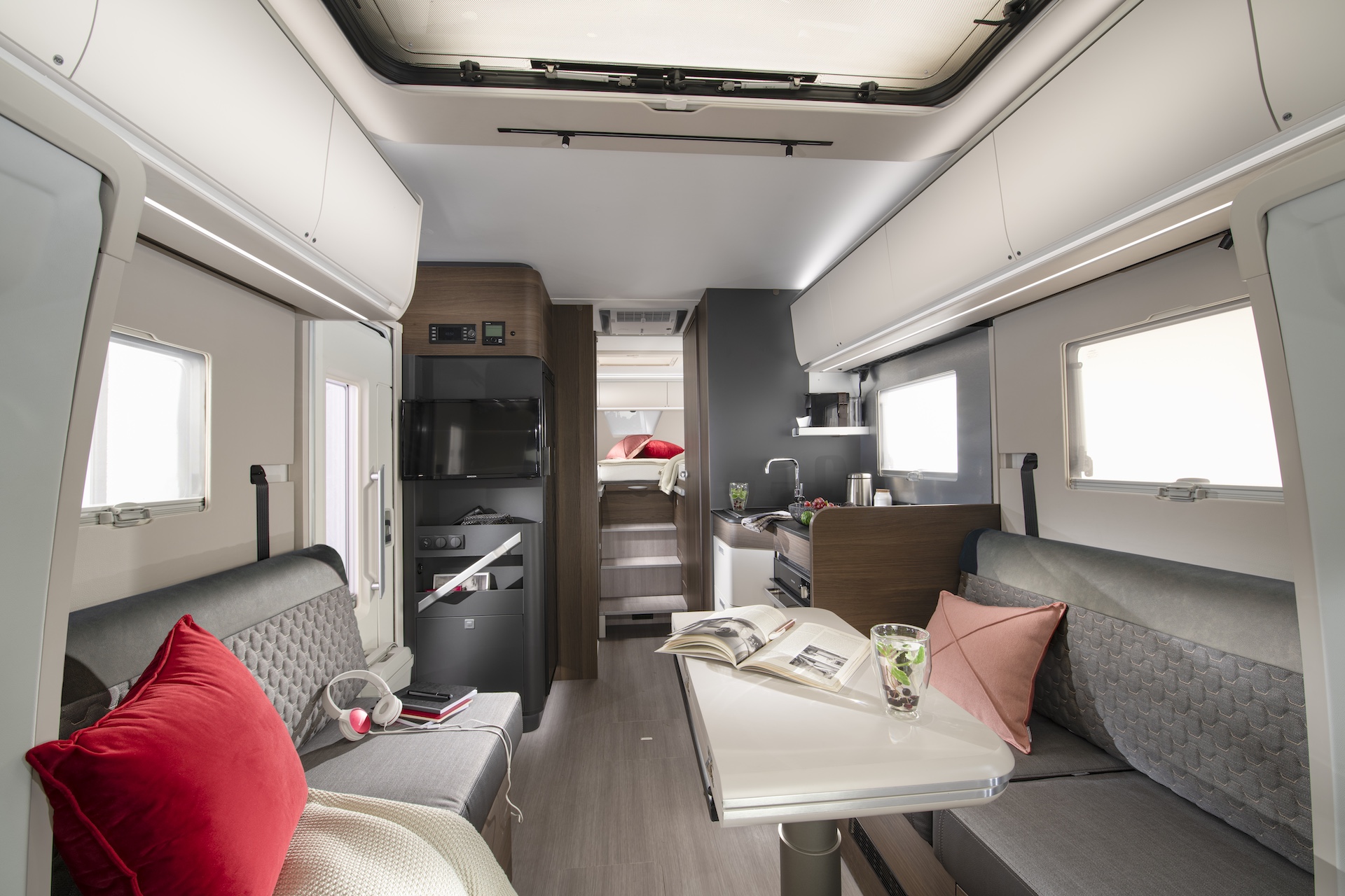 Image of the interior of the 2026 Adria Coral Supreme 670, looking rearwards
