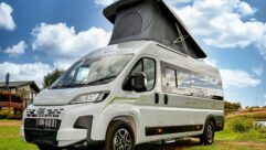 An Auto-Sleepers Active with its roof up