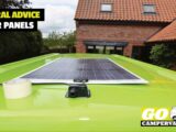 A campervan with a solar panel on its roof