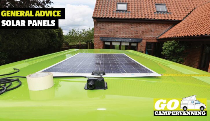 A campervan with a solar panel on its roof