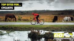 A cyclist doing Burley Hill Fort Loop