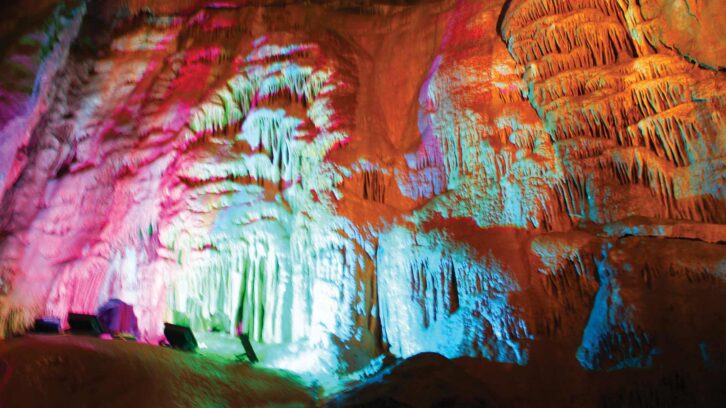 In the caves