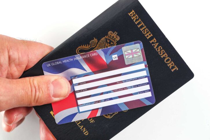 A British passport and UK Global Health Insurance Card