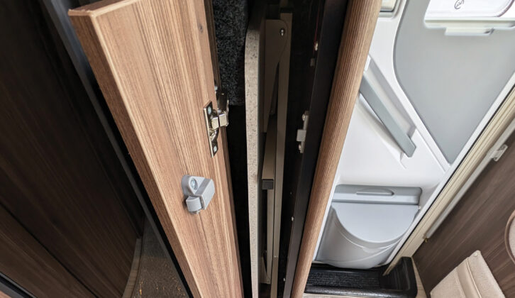 The foldaway table in its storage