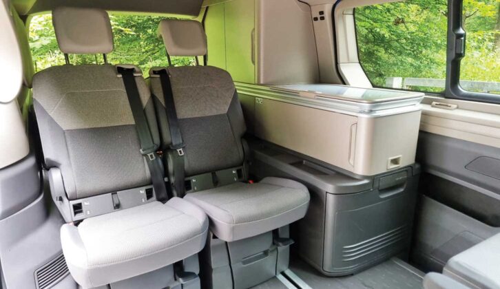 The belted rear seats