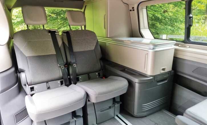 The belted rear seats