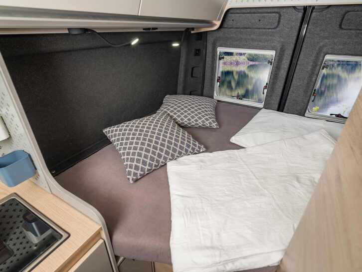 The rear bed in the BoxTime 600 MQ