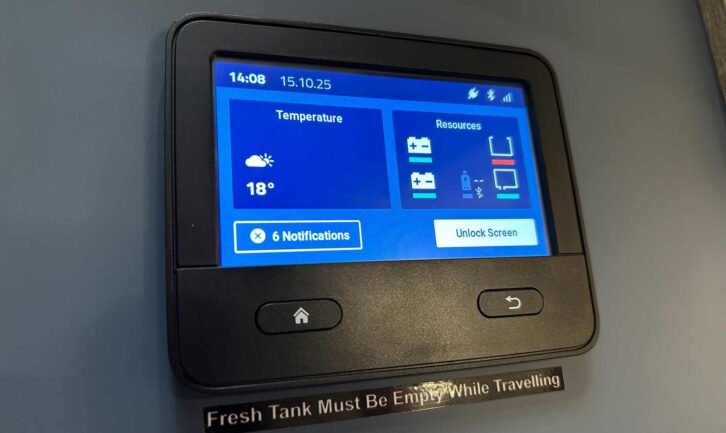 The Truma bespoke motorhome control panel