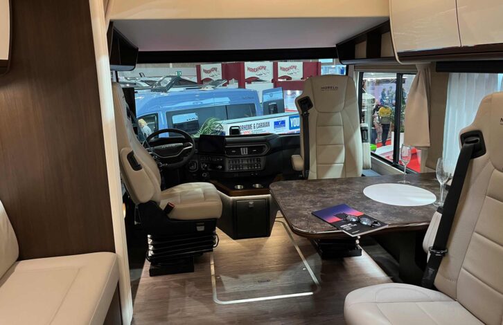 The cab seats swivelled in to face the interior