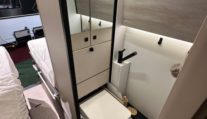 The toilet folded out in the Habiton HMX 6.0