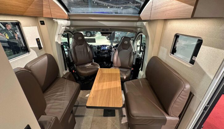 The front lounge in the Bürstner Signature SFT 7.0
