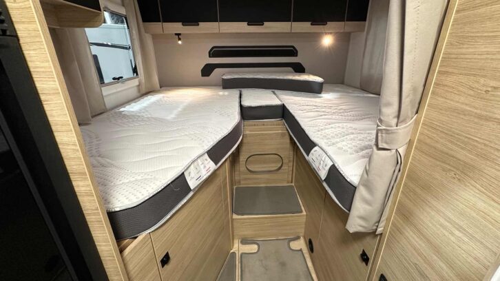The fixed single beds in the 627 Titanium Line