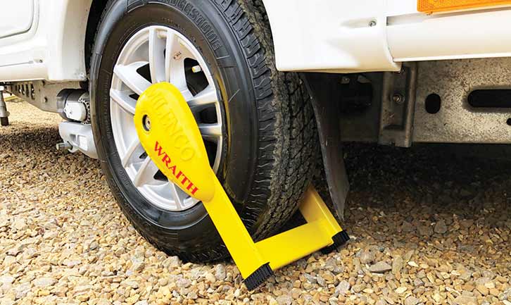 The Milenco Wraith 2 wheel lock