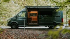 Side profile of MAN TGE-based campervan