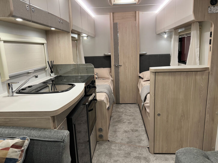Twin fixed beds in the GT185 Evolve.