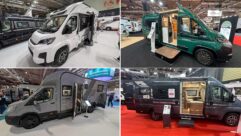 The Mobilvetta Kea Kompact (top left), the Laika Kosmo 60 Supremo (top right), the Swift Trekker (bottom left) and the Rapido V62 (bottom right)