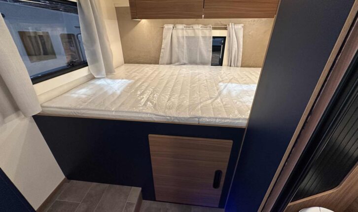 The rear bed in the Rimor Sailer 55 Plus