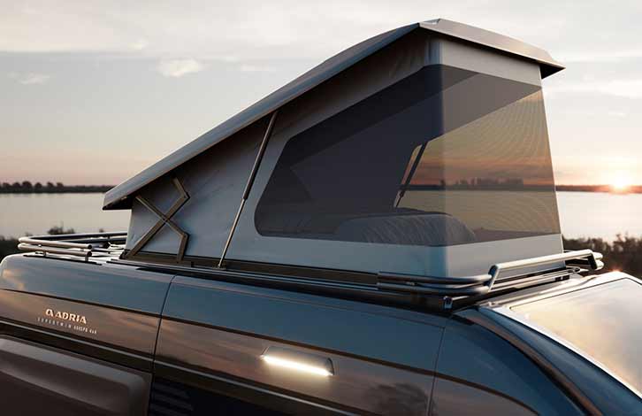 The optional pop-top roof in the Supertwin
