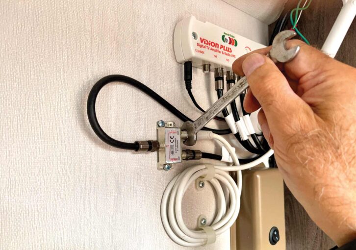 Detach and unclip the coaxial cable