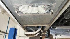 A rag blocking the gas drop-out grill