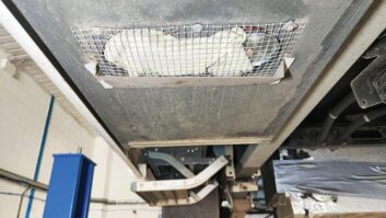 A rag blocking the gas drop-out grill