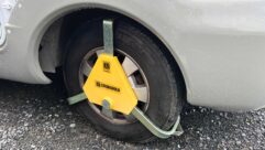 A wheel clamp
