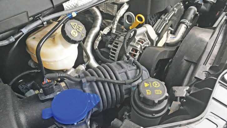 A motorhome's engine