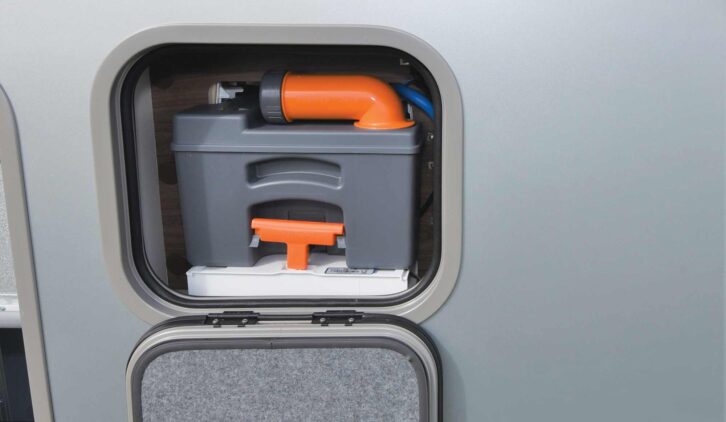 A motorhome cassette tank