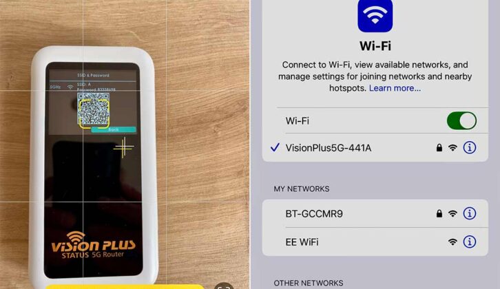 Scanning the QR code and connecting to the Wi-Fi