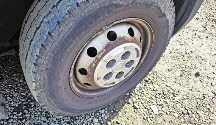 A battered wheel