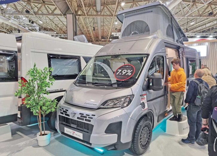 An Auto-Trail Expedition campervan with alloys
