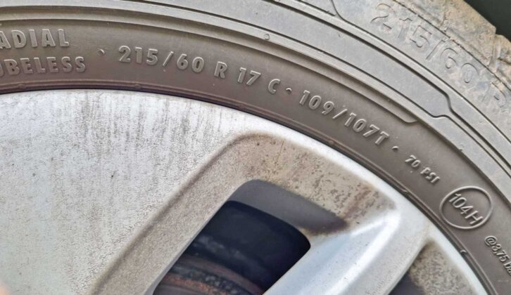 The tyre sizes