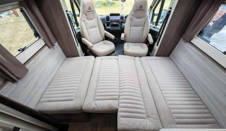 The settees turned into a double bed