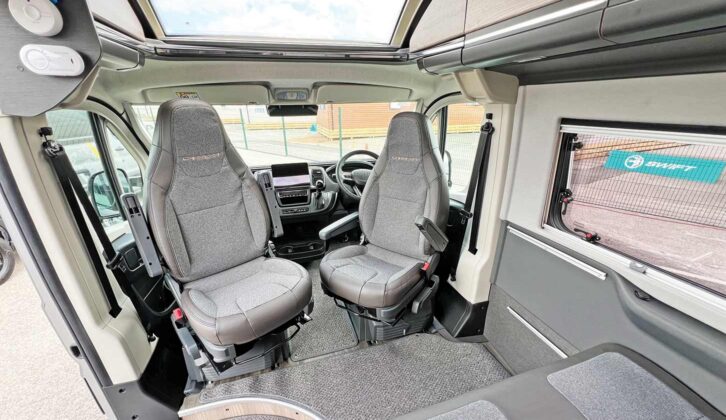 The cab seats swivelled inwards