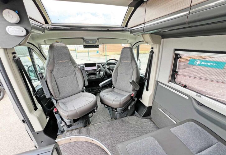 The cab seats swivelled inwards