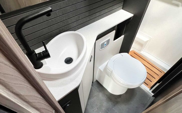 The washroom and separate shower cubicle