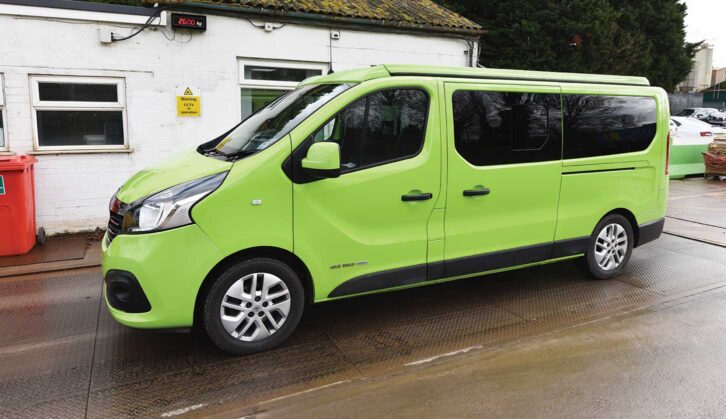 A campervan at a weighbridge