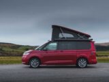 The VW Multivan Camper with its roof up