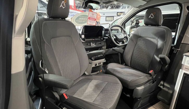 The cab seats swivelled round to face inwards