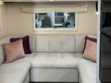 The U-shaped lounge in the Mobilvetta Kea 80