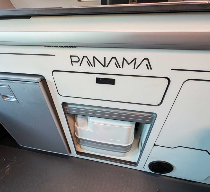 The Porta Potti in its cupboard storage