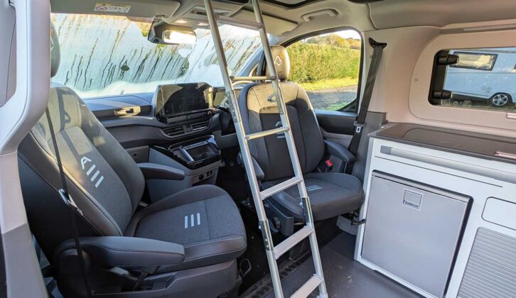 The ladder to access the pop-top