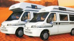 The overcab four-berth in the background, the two-berth in the foreground