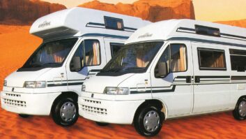 The overcab four-berth in the background, the two-berth in the foreground