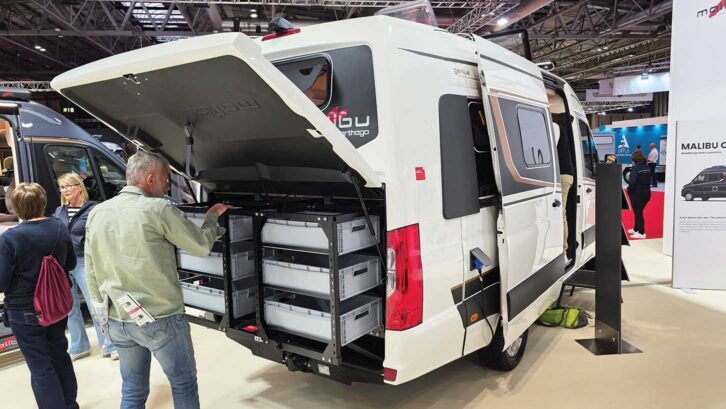 The rear storage system on the Malibu Genius