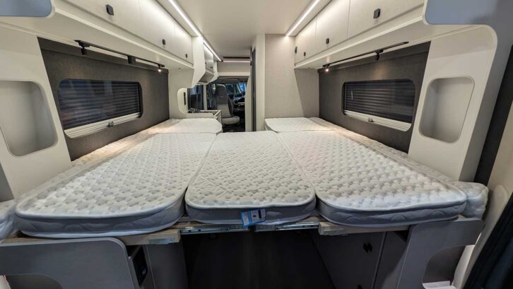 The fixed single beds in the 1200SLT