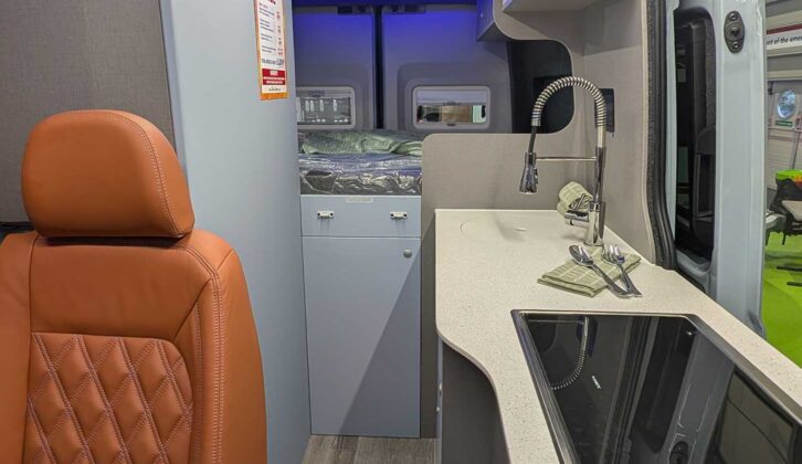 Looking down the length of the Aura campervan